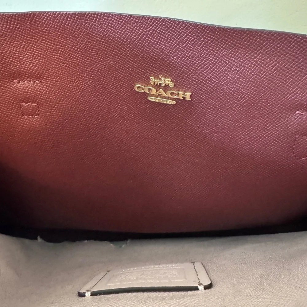 Coach Red Leather Tote Bag - Picture 3 of 7